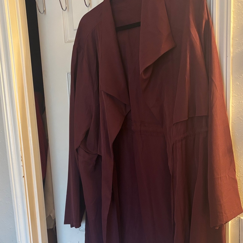SHEIN Deep Burgundy Trench Coat